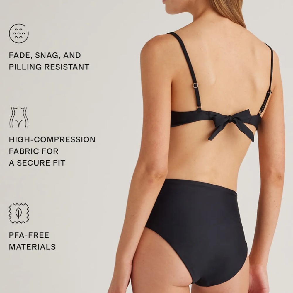 NWT QUINCE Italian Demi Bikini Top Black - Picture 8 of 8